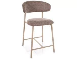 SCAUN BAR ELTON H2 BREGO, BEJ 34/CREM, TAPITERIE DIN TEXTIL SI PICIOARE DIN METAL, STIL MODERN - Img 3
