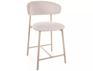 SCAUN BAR ELTON H2 BREGO, BEJ DESCHIS 22/CREM, TAPITERIE DIN TEXTIL SI PICIOARE DIN METAL, STIL MODERN - Img 1
