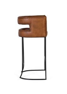 SCAUN BAR, FABRICAT DIN PIELE NATURALA SI CADRUL DIN METAL, CULOARE CONIAC, ARTIM GROUP SELECTION - Img 4