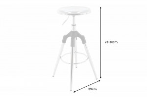 SCAUN BAR, INDUSTRIAL 80CM, REALIZAT DIN METAL ARGINTIU, TELESCOPIC - Img 6
