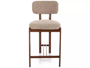 SCAUN BAR MISAKI H2, BEJ 253/NUC, TAPITERIE DIN TEXTIL SI PICIOARE DIN METAL, STIL MODERN - Img 2