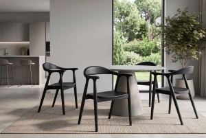 SCAUN BESTSELLER, KENNEDY, CU BRATE, REALIZAT DIN LEMN DE PIN, CULOARE NEAGRA, INVICTA INTERIOR - Img 7