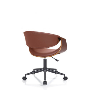 SCAUN BIROU, VISBY-B DARK WOOD, DIN METAL, PIELE ECO SI LEMN - Img 5