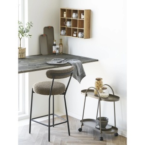 SCAUN DE BAR BADALONA, DIN METAL SI TEXTIL BOUCLE, CULOARE MARO, HOUSE NORDIC - Img 2
