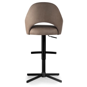 SCAUN DE BAR, GODA SUPREME CROSS, BEJ/NEGRU, TAPITERIE DIN TEXTIL, SPUMA, ARCURI SI METAL, STIL MODERN - Img 4