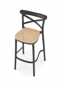 SCAUN DE BAR H111, NATURAL/NEGRU, DIN POLIPROPILENA, STIL MODERN, EXTERIOR - Img 2