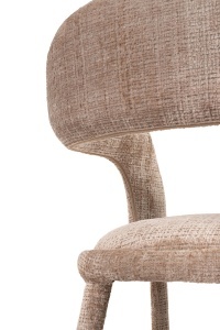 SCAUN DE BAR IRIS BEJ, CONFECTIONAT DIN METAL SI TEXTIL CHENILLE, STIL MODERN - Img 5
