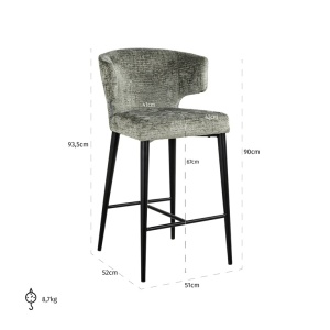 SCAUN DE BAR TAYLOR THYME FUSION 206, S4715, CONFECTIONAT DIN 100% POLIESTER SPUMA SI METAL, RICHMOND INTERIORS - Img 3