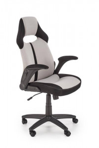 SCAUN DE BIROU BLOOM, GRI/NEGRU, TAPITERIE DIN STOFA/PLASA SI PICIOARE DIN METAL, STIL MODERN