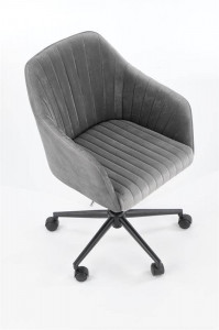 SCAUN DE BIROU FRESCO, GRI/NEGRU, TAPITERIE DIN CATIFEA SI PICIOARE DIN METAL, STIL MODERN - Img 2