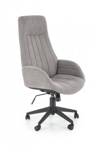SCAUN DE BIROU HARPER, GRI/NEGRU, TAPITERIE DIN STOFA FINA SI PICIOARE DIN METAL, STIL MODERN