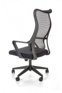 SCAUN DE BIROU LORETO, NEGRU/NEGRU, TAPITERIE DIN TEXTIL/PLASA SI PICIOARE DIN METAL, STIL MODERN - Img 3