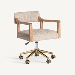 SCAUN DE BIROU NOZAY, DIN LEMN, METAL SI TEXTIL, DESIGN CONTEMPORAN, VICAL HOME