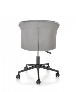 SCAUN DE BIROU PASCO, GRI/NEGRU, TAPITERIE DIN CATIFEA SI PICIOARE DIN METAL, STIL MODERN - Img 2