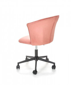SCAUN DE BIROU PASCO, ROZ/NEGRU, TAPITERIE DIN CATIFEA SI PICIOARE DIN METAL, STIL MODERN - Img 3