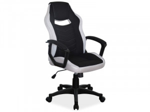 SCAUN DE BIROU PIVOTANT CAMARO, GRI/NEGRU, TAPITERIE DIN STOFA SI PICIOR DIN METAL, STIL MODERN
