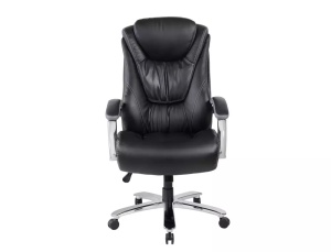 SCAUN DE BIROU PIVOTANT CONSUL, NEGRU, TAPITERIE DIN PIELE ECOLOGICA SI PICIOR DIN METAL, STIL MODERN - Img 2