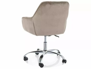 SCAUN DE BIROU PIVOTANT Q-190, BEJ INCHIS BLUVEL 40/CROM, TAPITERIE DIN CATIFEA SI PICIOR DIN METAL, STIL MODERN - Img 2
