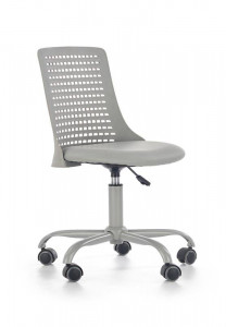 SCAUN DE BIROU PURE, GRI/GRI, TAPITERIE DIN PIELE ECOLOGICA/POLIPROPILENA SI PICIOARE DIN METAL, STIL MODERN