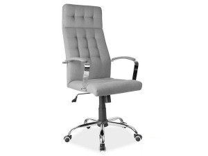 SCAUN DE BIROU Q-136, GRI/CROM, TAPITERIE DIN STOFA SI PICIOR DIN METAL, STIL MODERN