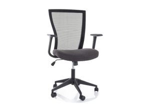 SCAUN DE BIROU Q-328, NEGRU, CU FUNCTIE TILT, TAPITERIE DIN TEXTIL SI PLASA, SI PICIOR DIN METAL, STIL MODERN