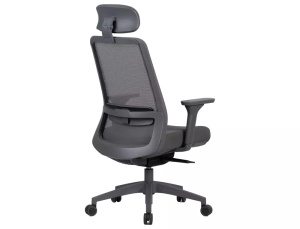 SCAUN DE BIROU, Q-718H GRI, FUNCTIE MULTIBLOCK, CU TAPITERIE DIN TEXTIL SI PLASA SI PICIOR DIN METAL, STIL MODERN - Img 2