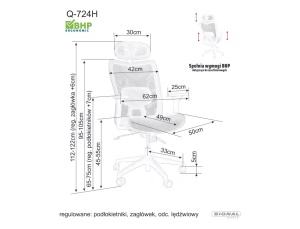 SCAUN DE BIROU, Q-724H GRI, FUNCTIE MULTIBLOCK, CU TAPITERIE DIN TEXTIL SI PLASA SI PICIOR DIN METAL, STIL MODERN - Img 3