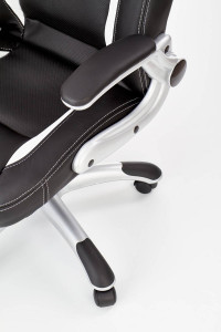 SCAUN DE BIROU SATURN, NEGRU/CROM, TAPITERIE DIN PIELE ECOLOGICA SI PICIOARE DIN METAL, STIL MODERN - Img 8