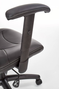 SCAUN DE BIROU STILO, NEGRU/NEGRU, TAPITERIE DIN PIELE ECOLOGICA SI PICIOARE DIN METAL, STIL MODERN - Img 3