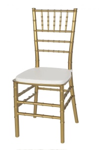 SCAUN DE CAFENEA/RESTAURANT/EVENIMENTE, CHIAVARI AMERICAN, POLIPROPILENA DE INALTA CALITATE, CULOARE AURIE + PERNA CADOU