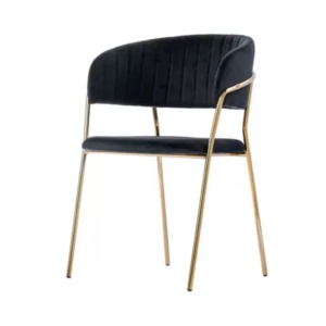 SCAUN DE CAFENEA/RESTAURANT, REALIZAT DIN CATIFEA SI METAL, GLAMOUR, DE CULOARE NEGRU/AURIU - Img 6
