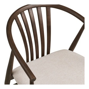 SCAUN DE SUFRAGERIE AGUSTIN, DIN LEMN SI TEXTIL, CULOARE MARO/BEJ, HOUSE NORDIC - Img 6