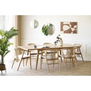 SCAUN DE SUFRAGERIE AGUSTIN, DIN LEMN SI TEXTIL, CULOARE NATUR/NISIPIU, HOUSE NORDIC - Img 10