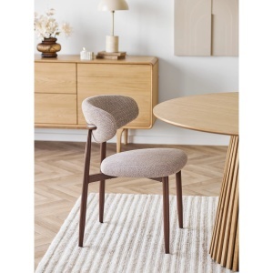 SCAUN DE SUFRAGERIE LEVANTO, DIN LEMN SI TEXTIL, CULOARE MARO/NISIPIU, HOUSE NORDIC - Img 7