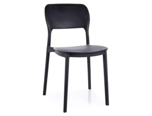 SCAUN DE TERASA TIMO, NEGRU, DIN POLIPROPILENA, STIL MODERN
