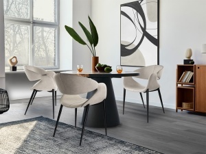 SCAUN DEOSEBIT, GIRO, TEXTIL SI METAL, BEJ/NEGRU, ARTIM GROUP SELECTION - Img 2