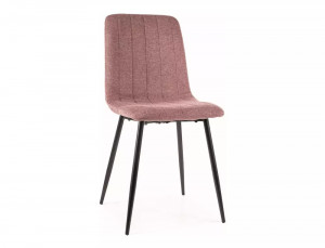SCAUN DINING ALAN, LILA DESCHIS 90/NEGRU MAT, TAPITERIE DIN STOFA SI PICIOARE DIN METAL, STIL MODERN