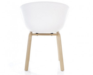 SCAUN DINING, ALB/STEJAR, DIN POLIPROPILENA SI METAL, STIL MODERN - Img 5