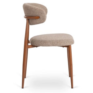 SCAUN DINING, ARTIM MEBLE, REALIZAT DIN METAL SI TEXTIL, CULOARE NEGRU/BEJ, STIL MODERN - Img 4