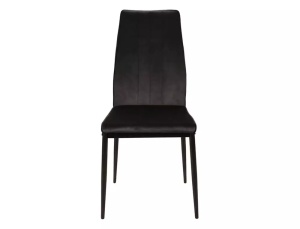 SCAUN DINING ATOM, NEGRU BLUVEL 19/NEGRU MAT, TAPITERIE DIN CATIFEA SI PICIOARE DIN METAL, STIL MODERN - Img 2
