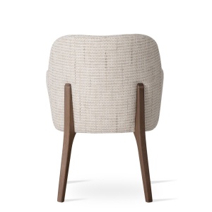 SCAUN DINING AURORA ARTE SUPREME, CONFECTIONAT DIN LEMN, SPUMA, ARCURI SI TEXTIL, BEJ/NATURAL, STIL MODERN - Img 4