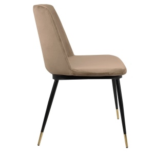 SCAUN DINING BEJ/KAKI/NEGRU/AURIU, DIN CATIFEA, DIEGO STIL MODERN - Img 2