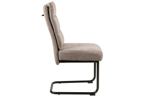 SCAUN DINING BERRY, BEJ 34/NEGRU MAT, TAPITERIE DIN STOFA BREGO SI PICIOARE DIN METAL, STIL MODERN - Img 3