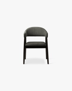 SCAUN DINING/BIROU ANDRA, GRI INCHIS, TAPITAT CU TAPITERIE DIN TEXTIL CHENILLE REBEL SI LEMN MASIV, MICADONI
