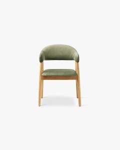 SCAUN DINING/BIROU ANDRA, VERDE, TAPITAT CU TAPITERIE DIN TEXTIL CATIFEA MAGIC VELVET SI LEMN MASIV, MICADONI - Img 4