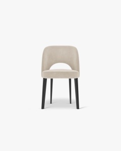 SCAUN DINING/BIROU BOWE, BEJ, TAPITAT CU TAPITERIE DIN TEXTIL CHENILLE REBEL SI LEMN MASIV DE FAG, MICADONI - Img 3