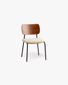SCAUN DINING/BIROU DINA, BEJ, CONFECTIONAT DIN LEMN MASIV DE FAG, METAL, SPUMA SI TEXTIL BOUCLE BALOO, MICADONI