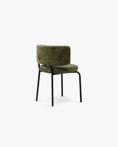 SCAUN DINING/BIROU DORA, VERDE, TAPITAT CU TAPITERIE DIN TEXTIL CHENILLE PERFECT ARMONY SI METAL, MICADONI - Img 3