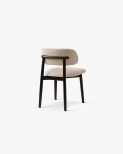 SCAUN DINING/BIROU EVAN, BEJ, TAPITAT CU TAPITERIE DIN TEXTIL CHENILLE REBEL SI LEMN MASIV, MICADONI - Img 4