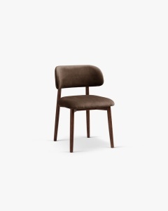 SCAUN DINING/BIROU EVAN, CIOCOLATIU, TAPITAT CU TAPITERIE DIN TEXTIL CATIFEA CATIFEA MAGIC VELVET SI LEMN MASIV, MICADONI